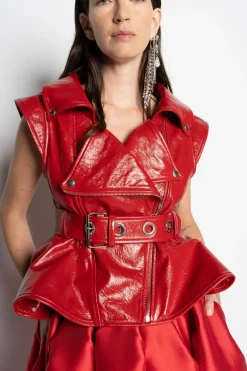 Marques ' Almeida LEATHER BIKER VEST-Women Outerwear|Tops