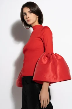 Marques ' Almeida TURTLENECK PUFF SLEEVE TOP-Women Tops