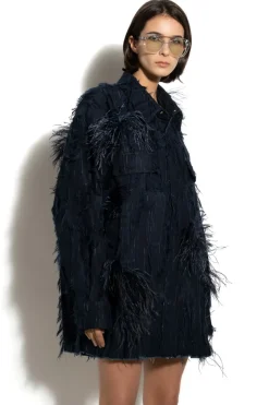 Marques ' Almeida SHREDDED INDIGO DENIM OVERSHIRT-Women Denim|Outerwear