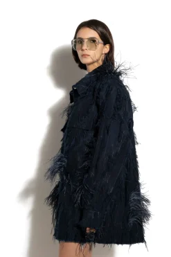 Marques ' Almeida SHREDDED INDIGO DENIM OVERSHIRT-Women Denim|Outerwear