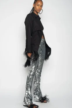 Marques ' Almeida SEQUINS BOOTCUT TROUSERS-Women Bottoms|Bottoms