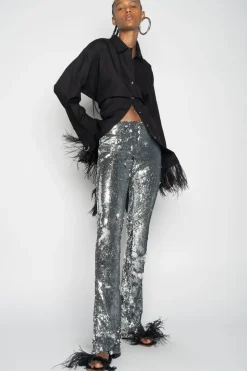 Marques ' Almeida SEQUINS BOOTCUT TROUSERS-Women Bottoms|Bottoms