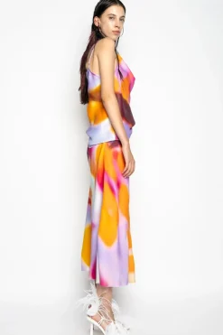 Marques ' Almeida SLIP PRINTED SATIN SKIRT-Women Bottoms|Bottoms