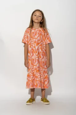 Marques ' Almeida TERRY WAVY PRINT GATHERED DRESS-Kids Dresses
