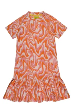 Marques ' Almeida TERRY WAVY PRINT GATHERED DRESS-Kids Dresses
