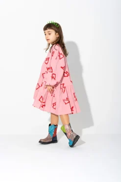 Marques ' Almeida THUNDER PRINT GATHERED DRESS-Kids Dresses