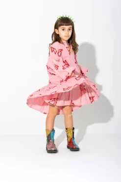 Marques ' Almeida THUNDER PRINT GATHERED DRESS-Kids Dresses