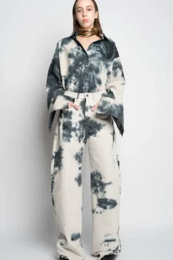 Marques ' Almeida TIE DYE BLACK BOYFRIEND TROUSERS-Women Bottoms|Denim