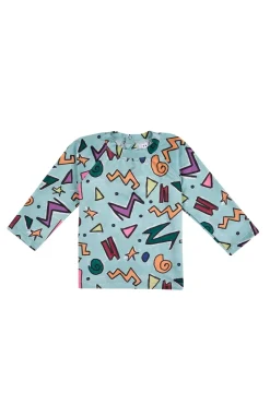 Marques ' Almeida SQUIGGLE PRINT LONG SLEEVE SWIM TOP-Kids Swimwear