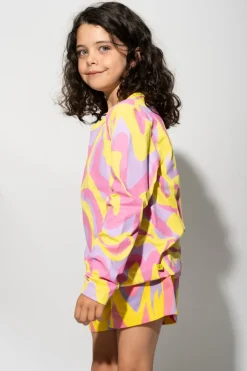 Marques ' Almeida WAVY PRINT LONG SLEEVE TOP-Kids Jersey|Tops