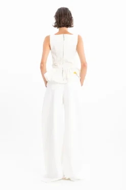 Marques ' Almeida DENIM PLEATED TROUSERS-Women Denim|Bottoms