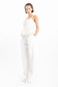 Marques ' Almeida DENIM PLEATED TROUSERS-Women Denim|Bottoms
