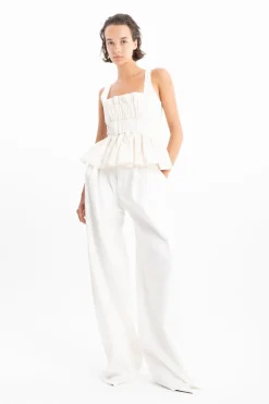 Marques ' Almeida DENIM PLEATED TROUSERS-Women Denim|Bottoms