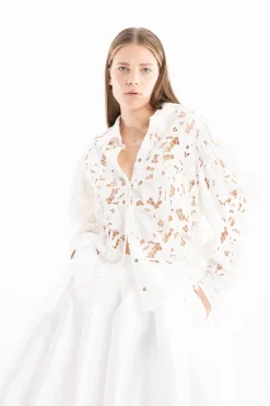 Marques ' Almeida EMBROIDERED PUFF SLEEVE SHIRT-Women Bridal|Tops