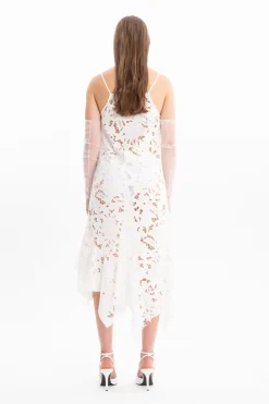 Marques ' Almeida EMBROIDERED STRAP DRESS WITH PEPLUM-Women Bridal|Dresses