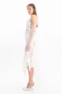 Marques ' Almeida EMBROIDERED STRAP DRESS WITH PEPLUM-Women Bridal|Dresses