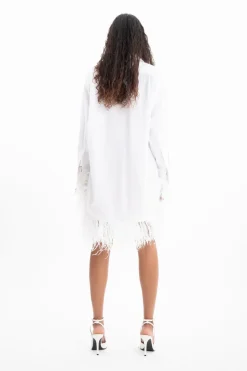 Marques ' Almeida FEATHER HEM SHIRT DRESS-Women Bridal|Tops