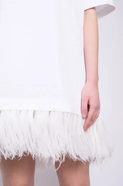 Marques ' Almeida FEATHER HEM T-SHIRT DRESS-Women Tops|Dresses