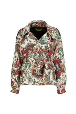 Marques ' Almeida WHITE FLORAL BROCADE CROPPED TRENCH COAT STYLE JACKET-Women Outerwear