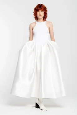Marques ' Almeida LONG DRESS WITH FULL SKIRT- Bridal