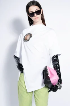 Marques ' Almeida OVERSIZED T-SHIRT WITH BIG EYELET-Women Tops|Tops