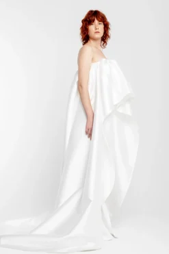 Marques ' Almeida PLEATED STRAPLESS TRAIN TOP- Bridal