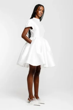 Marques ' Almeida SHORT SLEEVE PUFF SKIRT DRESS- Bridal