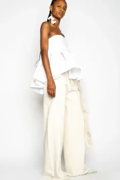 Marques ' Almeida STRAPLESS PEPLUM TOP-Women Tops|Tops