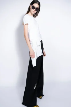 Marques ' Almeida T-SHIRT WITH SIDE BOW-Women Tops