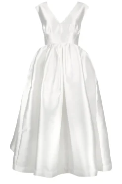 Marques ' Almeida V NECK CINCHED PLEATED MIDI DRESS- Bridal