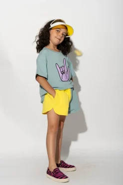 Marques ' Almeida YELLOW AND TURQUOISE SHORTS-Kids Bottoms