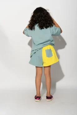 Marques ' Almeida YELLOW AND TURQUOISE SHORTS-Kids Bottoms