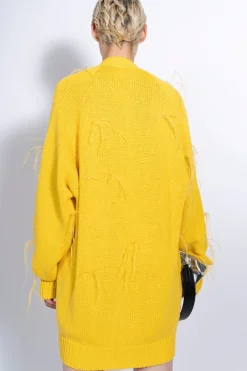 Marques ' Almeida OVERSIZED CARDIGAN WITH FEATHERS PULLS-Women Tops|Knitwear