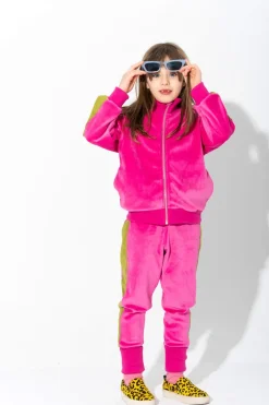 Marques ' Almeida ZIP UP VELOUR JACKET WITH CONTRAST TAPE-Kids Outerwear|Tops